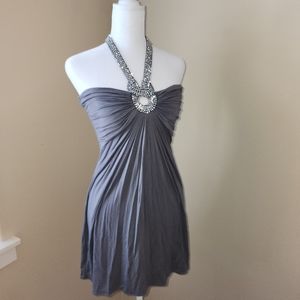 SKY brand grey dress sexy cute bling size small like new!